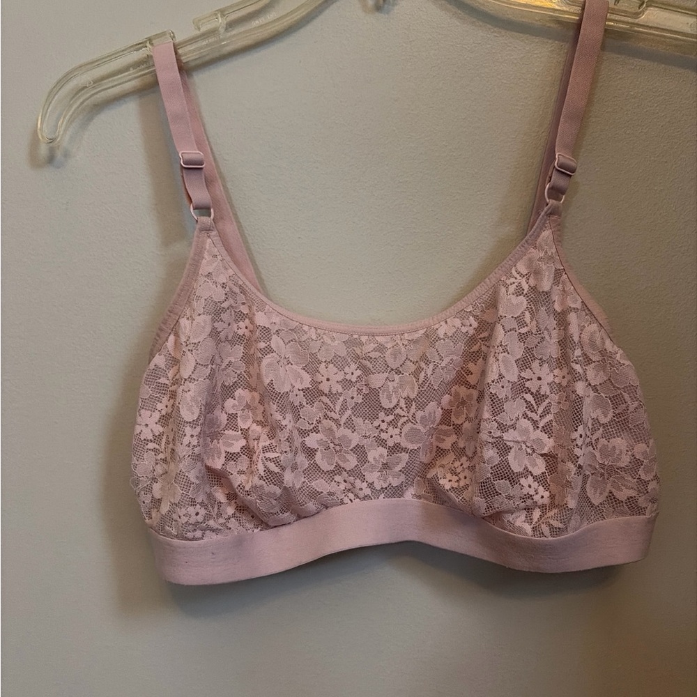 Auden Light Pink Floral Lace Bralette